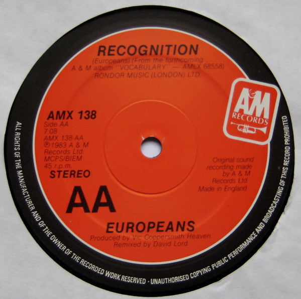 Europeans : Recognition (12")