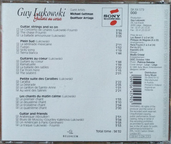 Guy Lukowski : Guitare Au Coeur (CD, Album)