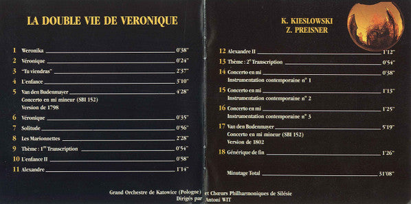 Zbigniew Preisner : La Double Vie De Véronique = The Double Life Of Veronika (Original Motion Picture Sound Track) (CD, Album)