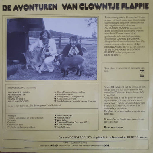Ab van der Linden : De Avonturen van Clowntje Flappie - Flappie En De Verdwenen Dwergenprins (LP, Album)