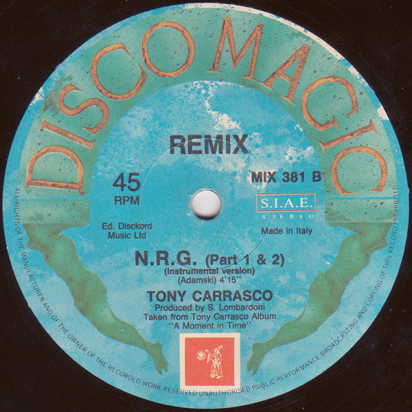 Tony Carrasco : N-R-G (Remix) (12")