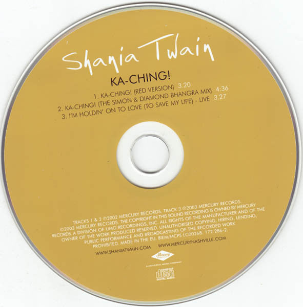 Shania Twain : Ka-Ching! (CD, Single)