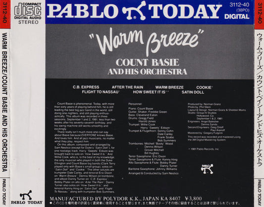 Count Basie Orchestra : Warm Breeze = ウォーム・ブリーズ (CD, Album, RE)