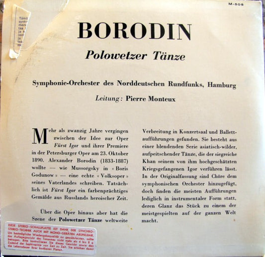 Alexander Borodin - NDR Sinfonieorchester, Pierre Monteux : Polowetzer Tänze (7", Red)