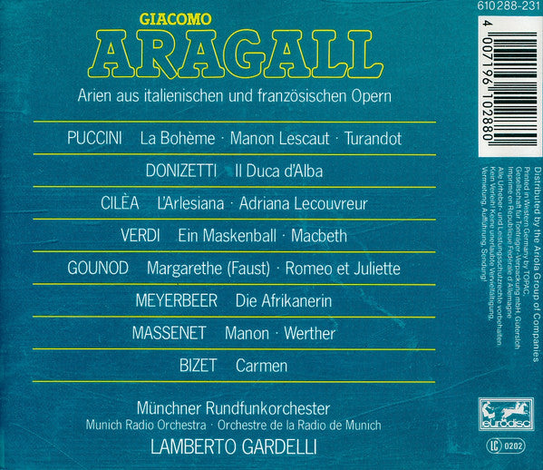 Giacomo ARAGALL : Arien aus italienischen und französischen opern (CD-ROM, Album, Comp)