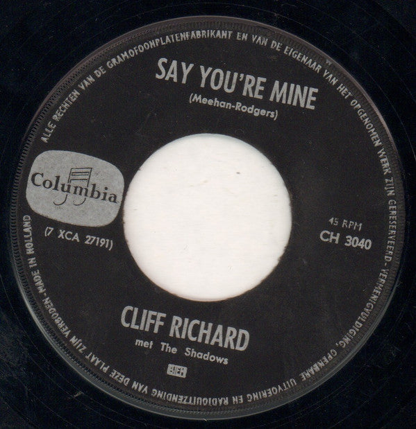 Cliff Richard & The Shadows : Don't Talk To Him (7", Single)