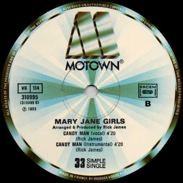 Mary Jane Girls : Candy Man (U.S. Remix) (12", Single, Ltd)