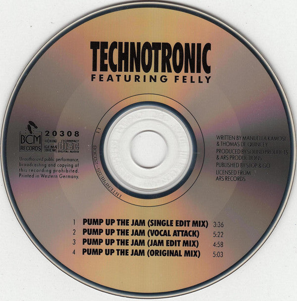 Technotronic Featuring Felly : Pump Up The Jam (CD, Single)