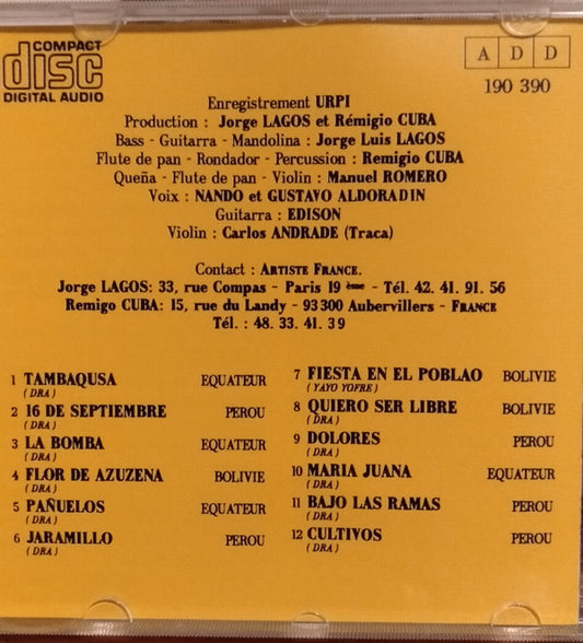 Grupo Urpi : Pérou, Vol. 1 : Portada (CD, Comp)