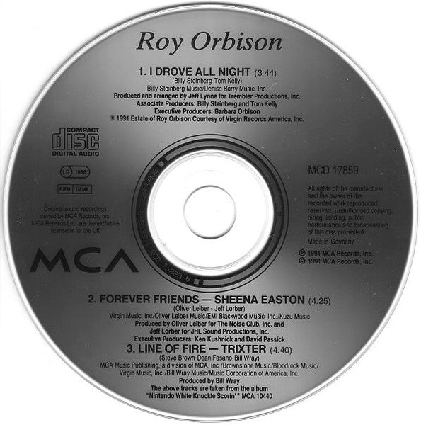 Roy Orbison : I Drove All Night (CD, Maxi)