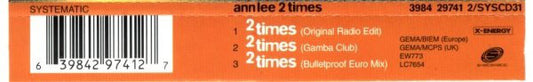 Ann Lee : 2 Times (CD, Single)