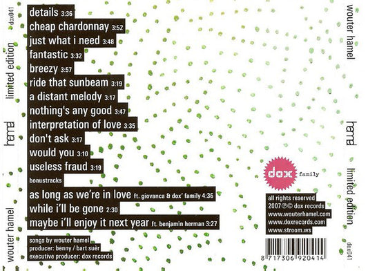 Wouter Hamel : Hamel (CD, Album, Ltd)