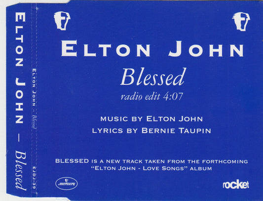Elton John : Blessed (CD, Single, Promo)