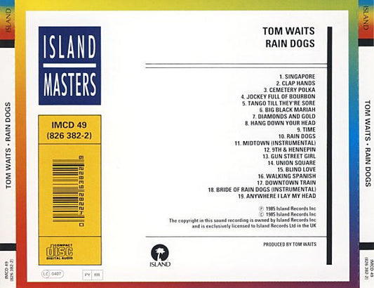 Tom Waits : Rain Dogs (CD, Album, RE, EDC)