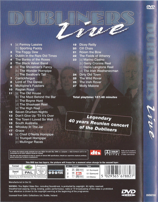 The Dubliners : Dubliners Live (Legendary 40 Years Reunion Concert Of The Dubliners) (DVD-V, PAL, ALL)