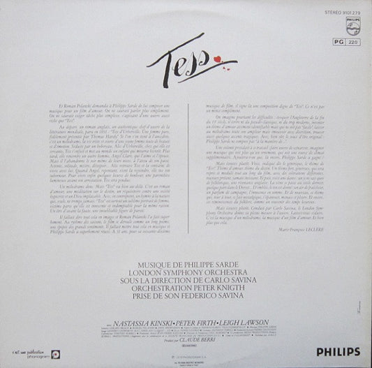 Philippe Sarde : Tess - Extraits De La Bande Originale (LP, Gat)