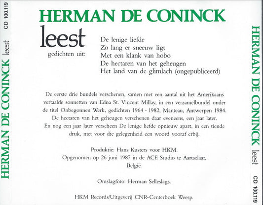 Herman De Coninck : Leest (CD, Album)