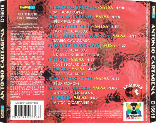 Antonio Cartagena : A Mi Estilo (CD, Album)