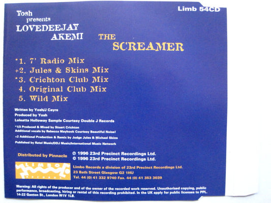 Yosh Presents Lovedeejay Akemi : The Screamer (CD, Single)