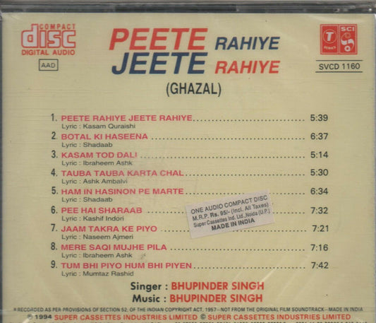 Bhupinder Singh : Peete Rahiye Jeete Rahiye (CD, Comp)