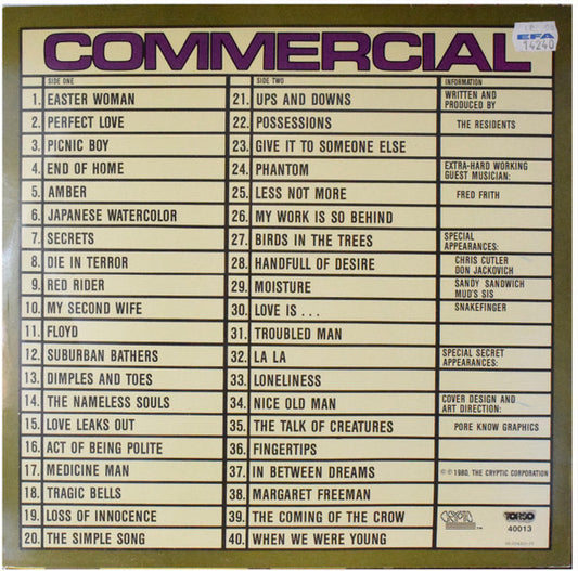 The Residents : Commercial Album (LP, Album, RE)