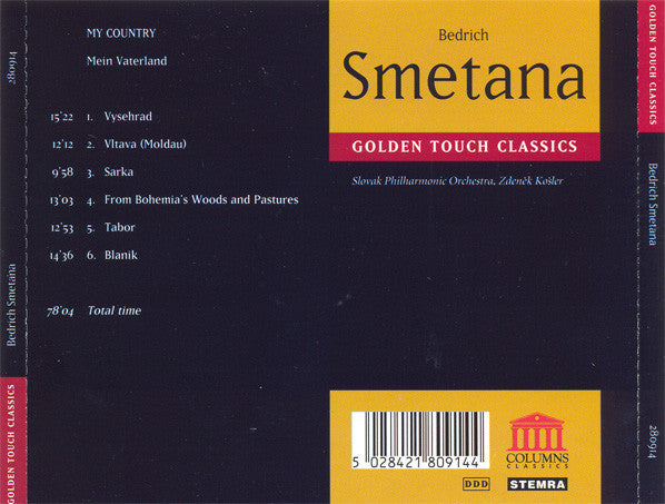 Bedřich Smetana, Slovak Philharmonic Orchestra, Zdeněk Košler : My Country (CD, Album)