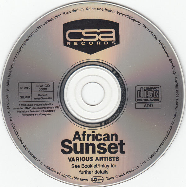Various : African Sunset (A Collection Of Songs, Singers And Sounds Of Zimbabwe) (CD, Album, Comp)