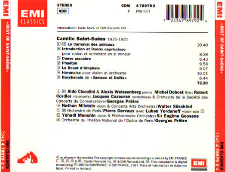 Various : Best Of Saint-Saëns (CD, Comp)