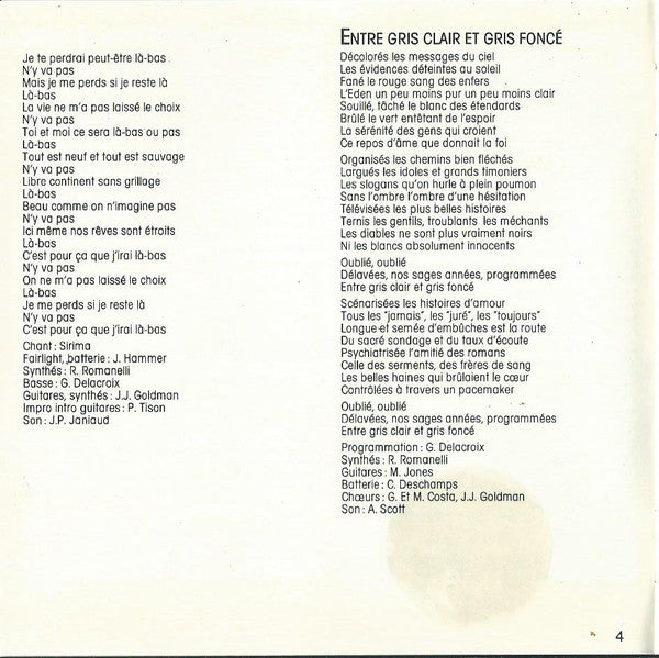 Jean-Jacques Goldman : Entre Gris Clair Et Gris Foncé (CD, Album, RP)