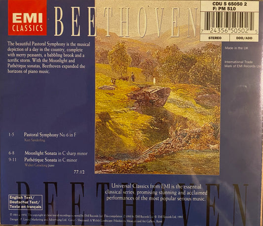 Various : Beethoven : Pastoral Symphony - Moonlight Sonata - Sanderling - Gieseking (CD, Album, Comp)