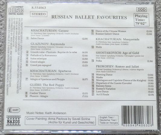 Aram Khatchaturian, Alexander Glazunov, Reinhold Glière, Dmitri Shostakovich, Sergei Prokofiev : Russian Ballet Favourites (CD, Comp)