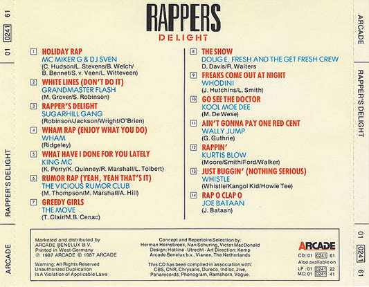 Various : Rapper's Delight (CD, Comp)
