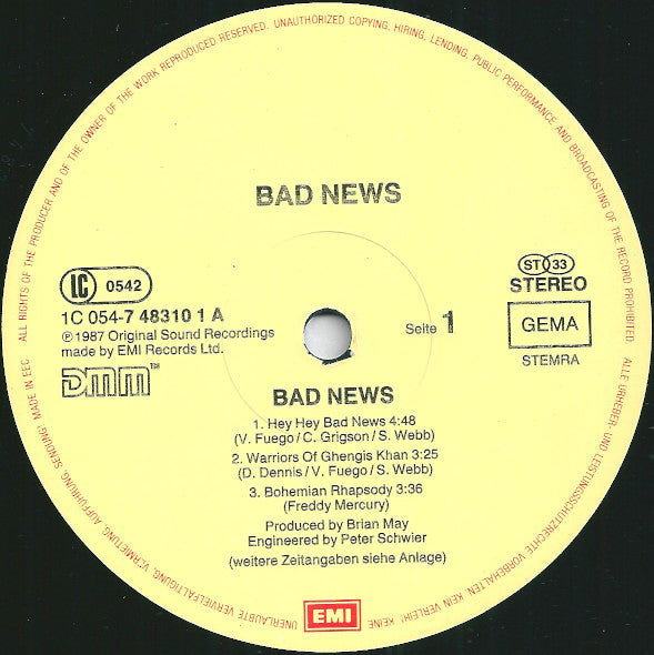 Bad News (3) : Bad News (LP, Album)