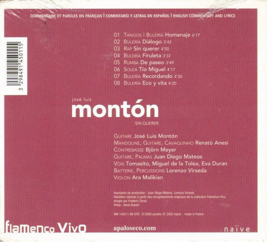 José Luis Montón : Sin Querer (CD, Album, RE)