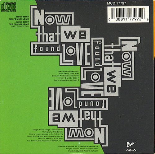Heavy D. & The Boyz : Now That We Found Love (CD, Single, Car)