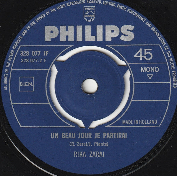 Rika Zaraï : Jerushala'im Shel Zahav (7", Single, Mono)