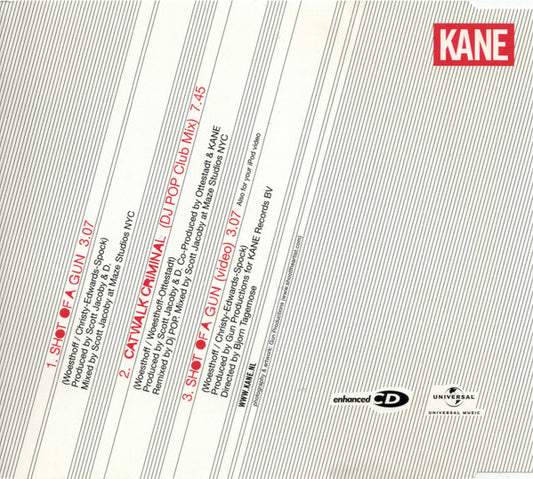 Kane (2) : Shot Of A Gun (CD, Single, Enh)