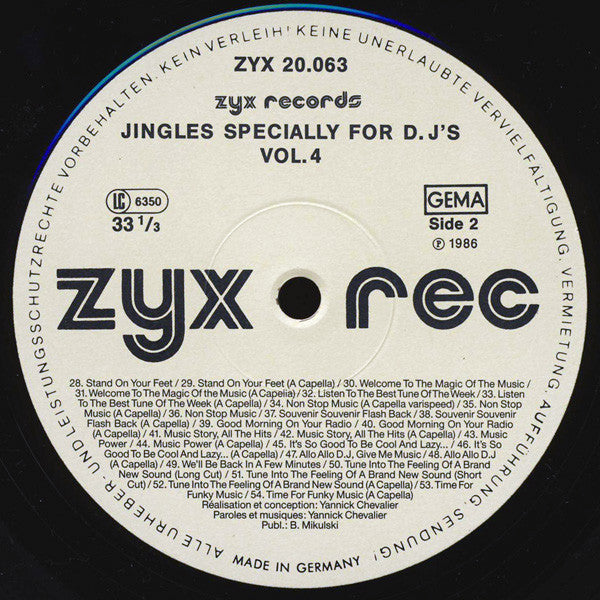Yannick Chevalier : International Jingles For T.V. Radios And Dee Jays (LP)