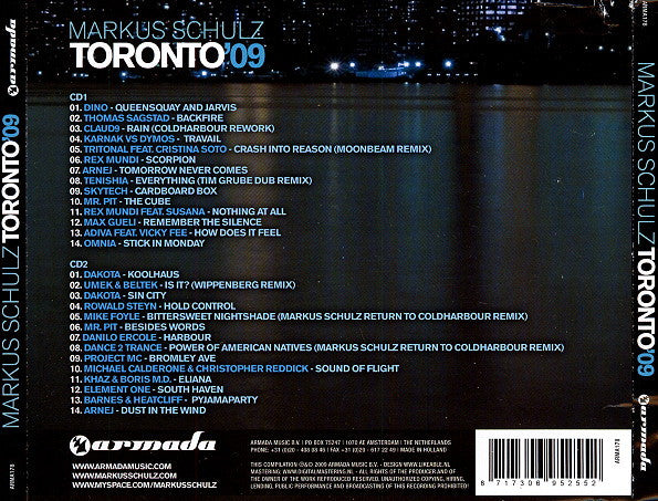 Markus Schulz : Toronto '09 (2xCD, Mixed)