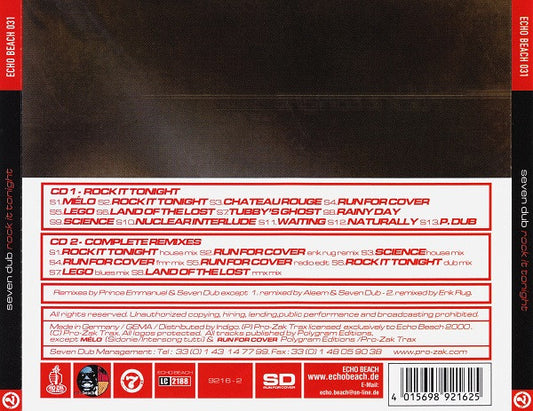 Seven Dub : Rock It Tonight & Complete Remixes (CD, Album + CD, Comp)