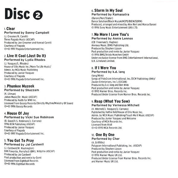 Junior Vasquez : Live (Vol. 1) (2xCD, Comp, Mixed)