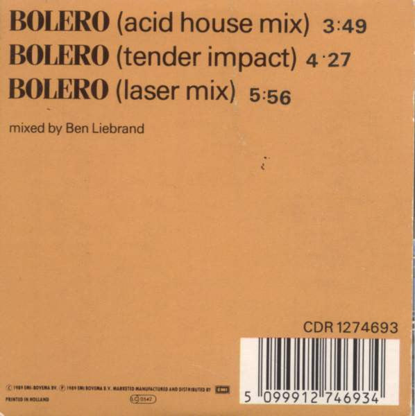 Ben Liebrand : Bolero (CD, Single, 3 i)