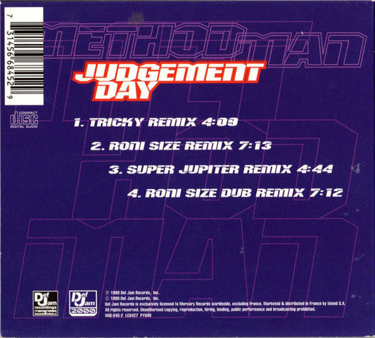 Method Man : Judgement Day (Remixes) (CD, Single, Ltd)