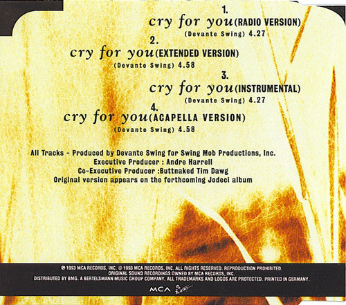 Jodeci : Cry For You (CD, Maxi)