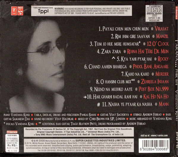 Vandana Kohli : Tarana... Phir Bhi (CD, Album)