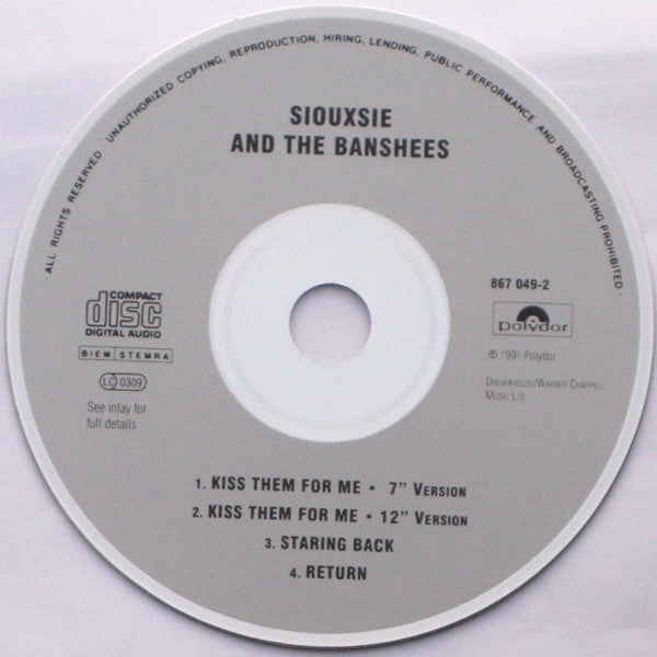 Siouxsie & The Banshees : Kiss Them For Me (CD, Maxi)