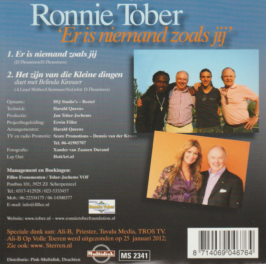 Ronnie Tober : Er Is Niemand Zoals Jij (CD, Single)