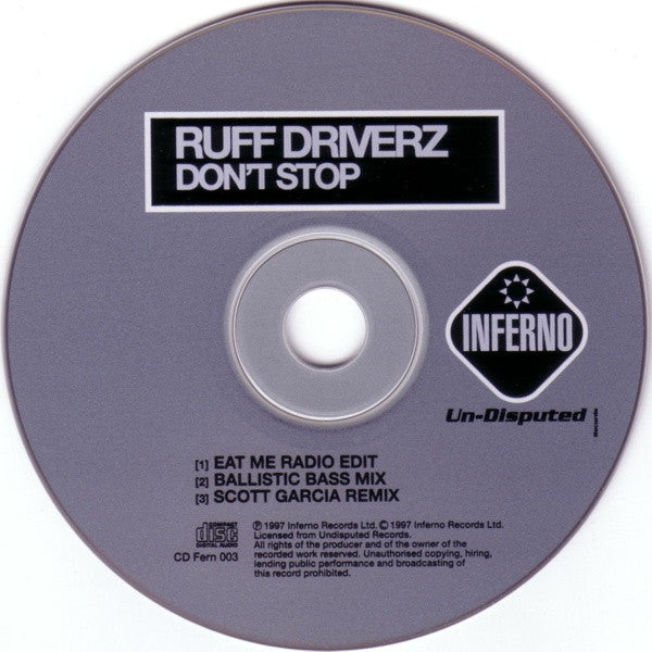 Ruff Driverz : Don't Stop (CD, Single)