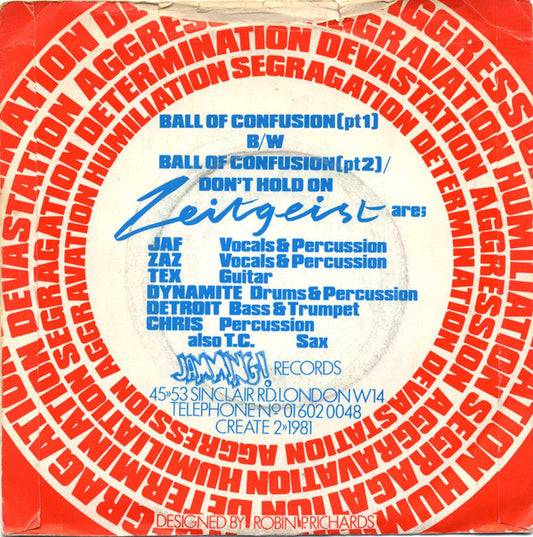 Zeitgeist (2) : Ball Of Confusion (7", Single)