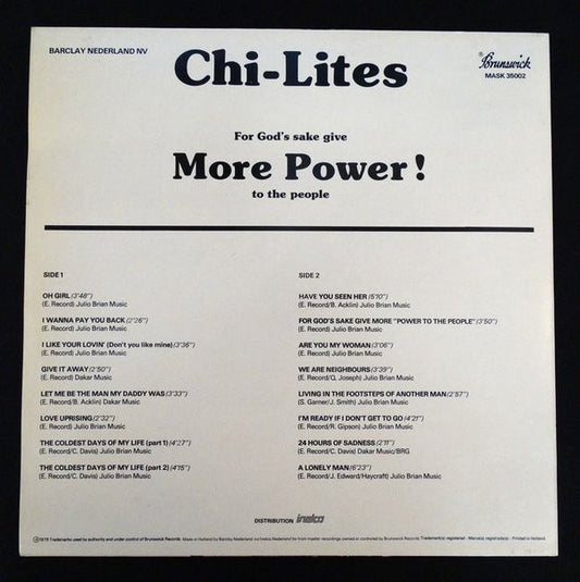 The Chi-Lites : For God's Sake Give More Power! To The People (LP, Comp)